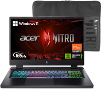แล็ปท็อปเกมมิ่ง Acer Nitro 17 |   ซีพียู AMD Ryzen 7 7840HS แบบแปดคอร์ |   จีพียูสำหรับแล็ปท็อป NVID