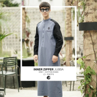 Terbaru Jubba Jubah Inner Zipper R067P Baju Gamis Pakaian Muslim Pria Dewasa Busana Untuk Sholat