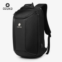OZUKO Anti-theft Men Backpack Large Capacity 15.6 inch Laptop Mens Waterproof s USB Charging Male Travel Bag