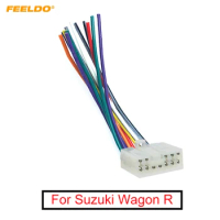 FEELDO 1PC Car Audio Radio 12pin Male Plug Connector Wire Harness Adapter For Suzuki Wagon R Audio CD Player Wiring