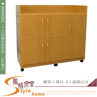 《風格居家Style》(塑鋼家具)3.1尺木紋碗盤櫃/餐櫃 261-04-LKM
