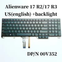 100%New Original US English For Dell Alienware 17 R2 R3 laptop keyboard backlight 0V352 00V352