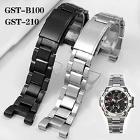 Stainless Steel Watchband Metal Watch Chain for Casio G-Shock GST-210 GST-W300 GST-400G GST-B100/S100D/S110D/W110 Strap Bracelet
