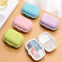 6/8 Grids Organizer Container For Tablets Travel 7Day Pill box Small Box For Wheat Straw Medicine Container Boxes With Seal Ring