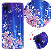 YOURS Xiaomi 紅米Note7 奧地利彩鑽防摔手機殼-紫羅蘭