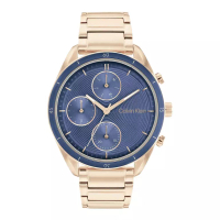 Calvin Klein Jam Tangan Wanita Calvin Klein Multifunction 25200172 Ladies Blue Dial Rose Gold Stainl