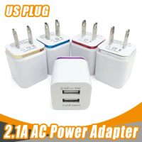 New High quality 2a color edge 2 dual usb travel home wall charger for cube iphone 7 8 ipad samsung wholesale US Plugs 300 pcs