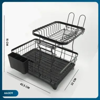 SKY - Rak Piring Wastafel Stainless Steel Rak Cuci Piring Wastafel Rak Pengering Piring Penyimpanan 
