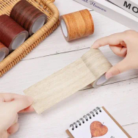 5M/Roll Realistic Wood Grain Repair Adhensive Duct Tape for Skirting Waist Line Floor Renovation Stickers Home Decor Accessories