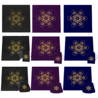 49x49cm Altar Tarot Card Cloth Velvet Tablecloth Astrology Tarot Divination Cards Table Cloth Tapestry with Tarot Cards Bag