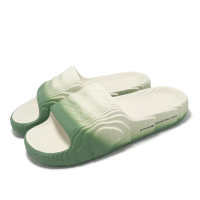 【adidas 愛迪達】拖鞋 Adilette 22 男鞋 女鞋 白 綠 漸層 一體式 地形圖 涼拖鞋 愛迪達(IF3674)