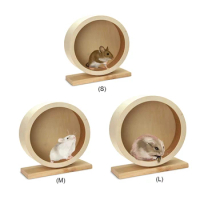 Pet Hamster Toy Solid Wood Running Wheel Silent Running Roller Wheel Exercise Cage Small Pet Sports Wheel for Hamsters Mice