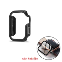 Slim Watch Cover for Apple Watch 5 4 Case series 5 4 40mm 44mm Soft Clear TPU+alloy Protector for iWatch 5 4 band 44MM 40MM