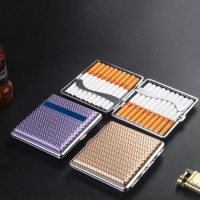 Fashion Cigarette Case Metal Cigarette Storage Box Tobacco Holder Smoking Accessories Gift for Men and Women