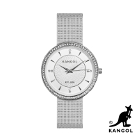 【KANGOL】英國袋鼠│柔光典雅晶鑽錶 / 手錶 / 腕錶 - KG72035-07X(閃耀銀)