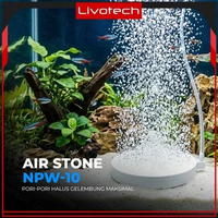 LIVO Bubble Oxygen Batu Aerator 10CM Bulat Gepeng Nano Air Stone Gelembung Oksigen Aquarium Kolam Ik