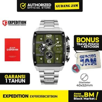 Jam Tangan Pria Analog Expedition EX 6636 BCB Stainless Series Silver Green