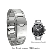 22mmProfessional Watchband for Tissot T120 Seastar Series 1853 Steel Strap T120417A Men Solid Fine Steel Watch Strap