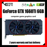 VIOCO Graphics Card GTX 1660 ti 6G GDDR6 192bit Game GPU NVIDIA GeForce GTX1660Ti 6GB For Desktop Computer