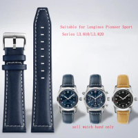 Men's Leather Watch Strap For Longines Pioneer L3.810/L3.820 Sports Series The Pilot Watch Watchband 21x18mm 22x18mm