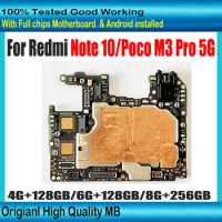 For Xiaomi MI Poco M3 Pro 5G / Redmi Note 10 Note10 Motherboard 128GB 256GB Mainboard Full Chips Circuits Card Fee Board