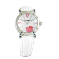 Hello Kitty進口精品時尚手錶-優雅閑靜大字手錶(白)