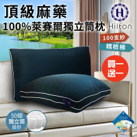 買一送一【Hilton 希爾頓】 頂級麻藥銀離子100支紗萊賽爾獨立筒枕/兩色任選(枕頭/獨立筒枕)(B0119)