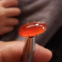 Batu Red Baron serat kura - Red Orange  Carnelian anti dyed