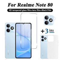 3in1 สำหรับ Realme Note 80 ฟิล์มกระจกนิรภัย สำหรับ Realme Note 70/60X: ฟิล์มป้องกันหน้าจอ + ฟิล์มเลน