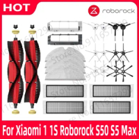 New For Xiaomi 1S Roborock S5 Max S50 S55 S6 S6 Pure Parts Side Brush Detachable Main Brush Filter Vacuum Cleaner Accessories