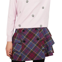 【SCOTTISH HOUSE】桃紫格 雙排釦蛋糕短裙CHUB2107(CHUB2107)