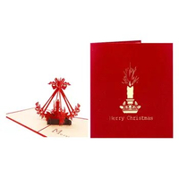 Winpsheng merry xmas holiday decoration gift printing greeting card art 3d pop up christmas cards custom