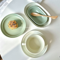 oosheep 韓式餐具ins風盤子家用2021新款 日式早餐盤意面盤燕麥杯