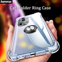 Auroras For OPPO Reno 11 Pro 5G Case Adsorbable Ring Transparent Airbag Silicone Shell For OPPO Reno 10 Pro Cover Fundas