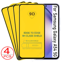 4PCS For Samsung Galaxy A54 A55 5G 9D Glass For Samsung A15 A25 A35 A14 A13 A12 A24 A23 A72 A32 A33 A52 A53 A34 Screen Protector