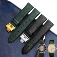 WatchBands For Armani Ar1755 Watch Band Cowhide Butterfly Clasp 22mm Dark Green Free Shipping Watch Strap