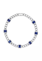 Arte Madrid PET IT ON Cuban Chain Necklace - Sapphire Royal Blue