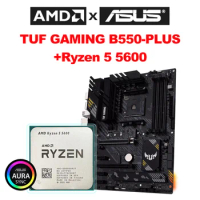 ASUS New TUF GAMING B550M PLUS Motherboard + AMD New Ryzen 5 5600 CPU Processador AM4 3.5 GHz Six-Core DDR4 Micro-ATX 128G