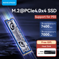 MOVESPEED SSD NVMe M2 1TB 2TB 4TB 7450Mbs Internal Solid State Drive Disk for PS5 PCIe 4.0x4 2280 SSD Drive for Laptop Desktop