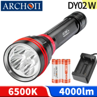 DY02 4500K Scuba diving flashlight DY02W 6500K diving lights Underwater 100m Dive photography video light Diving lighting torch
