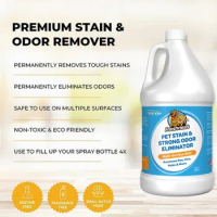 FurryFreshness Extra Strength Cat or Dog Pee Stain &amp; Permanent Odor Remover + Smell Eliminator -Removes Stains