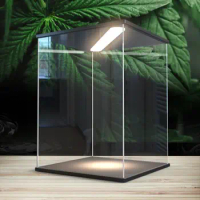 75 Size Clear Acrylic Display Box with Lamp for Anime Figures Toy Doll Car Model BlindBox Organizer Stand Dustproof Display Case