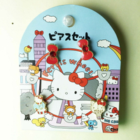 【震撼精品百貨】Hello Kitty 凱蒂貓 耳環-摩天輪造型(4入) 震撼日式精品百貨