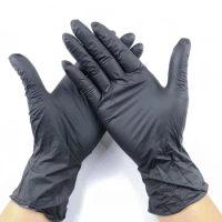 100PCS Black Disposable Nitrile Gloves For Tattoo Kitchen Mechanic Laboratory Safety Waterproof Tattoo Nitrile Gloves Accessory