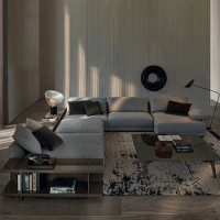 Italian minimalist corner high-end fabric sofa lightweight luxury modern model room villa designer furniture customization