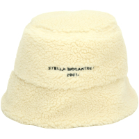 Stella-McCartney 刺繡標誌絨毛感漁夫帽(米色)