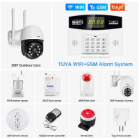 FUERS Tuya WiFi GSM Home Security Alarm System Smart Home Wifi Home Alarm System Motion sensor smart life
