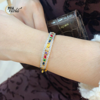 ส่งฟรี กำไลนพเกล้าขอบเพชร เครื่องประดับไทย พูนทรัพย์ มีใบรับประกัน งานปราณีต งดงาม BD135B400
