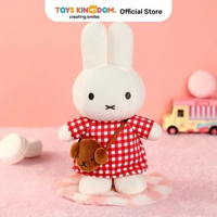 Miffy Vipo Boneka Plush Checkered Dress 20 cm - Putih/Merah