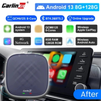 CarlinKit 8+128G CarPlay Ai Box Plus Android 13 For Netflix For YouTube Wireless Android Auto QCM6125 665 For VW Audi Kia Fiat